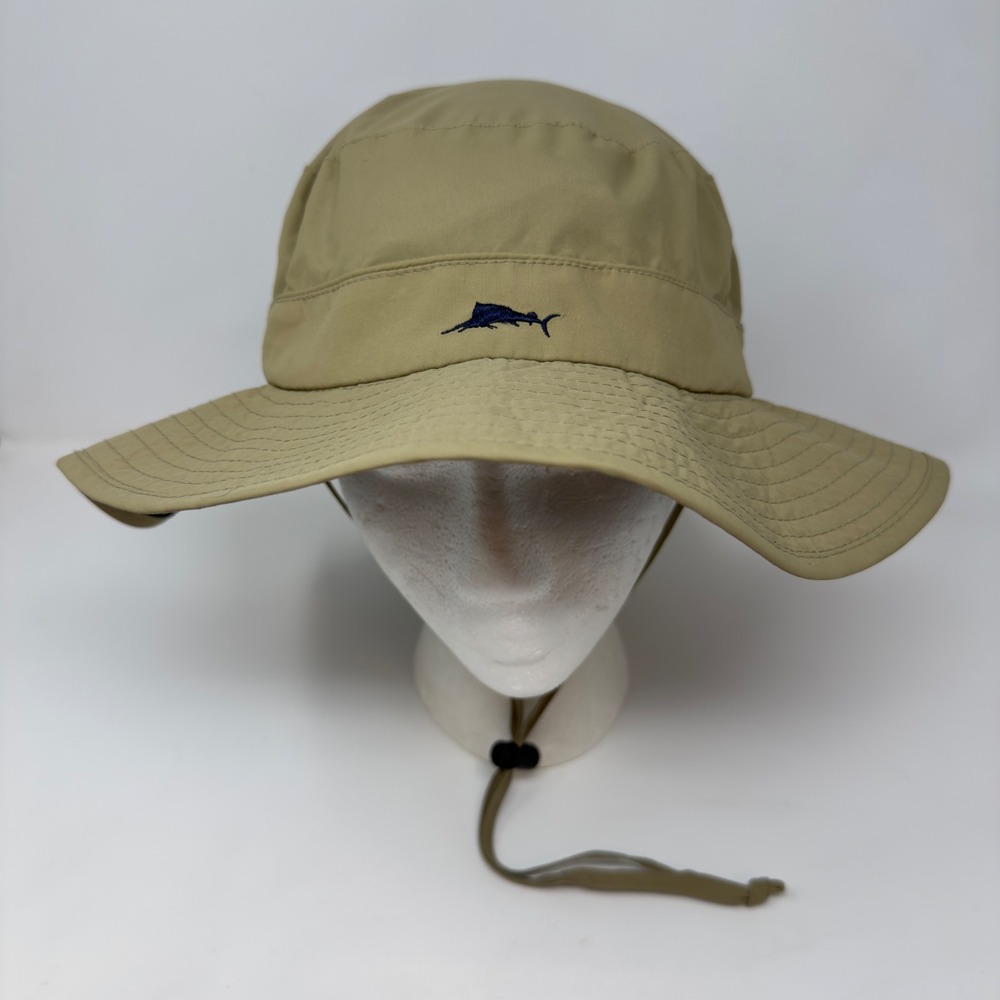 Tommy Bahama Mens Khaki Nylon Boonie Sun Hat Wide Brim Fishing M/L MSAMC1K-KHAKI - Picture 1 of 9